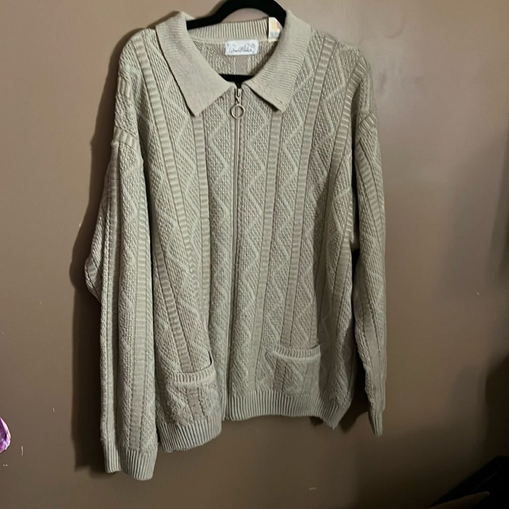 😄Full zip comfy grandpa sweater 90’s